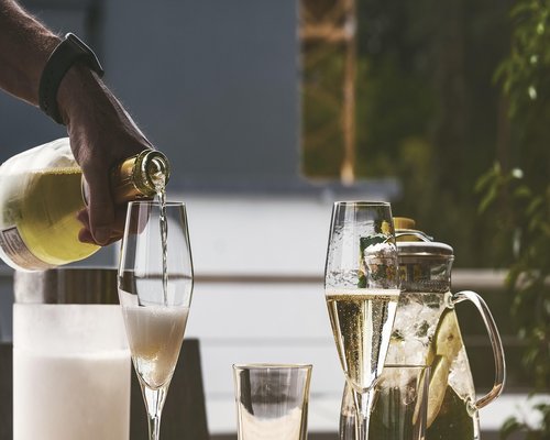 A light dinner setting with a glass of water
